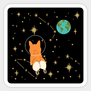 Corgi in Space Sticker